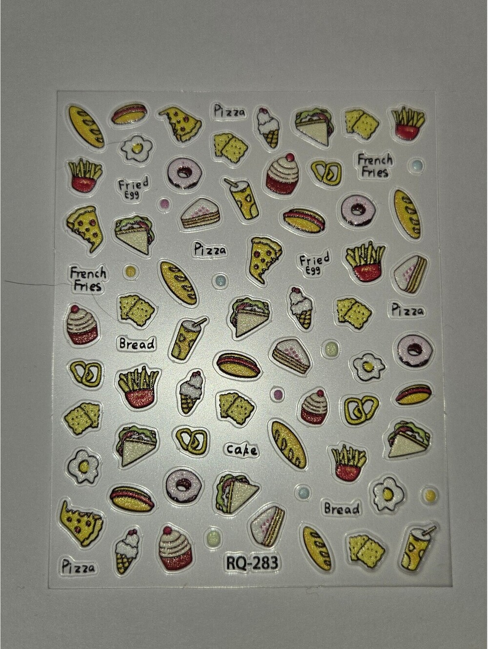 Bread Pizza Fries Nail Sticker Sheet RQ283